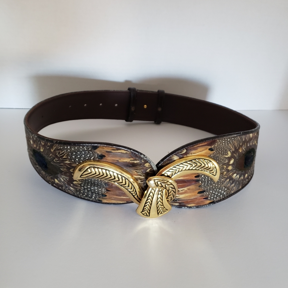 Vintage Peacock Feather Belt